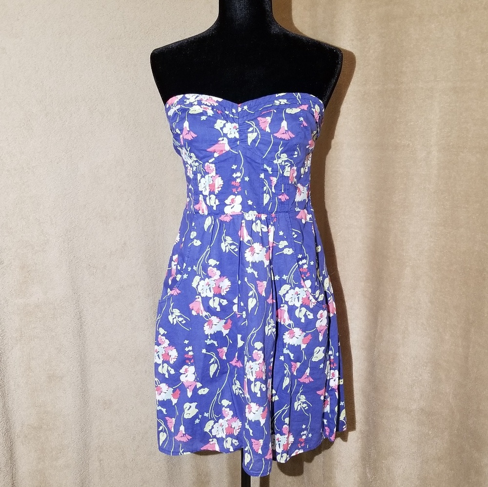 American Eagle Outfitters Strapless Floral Dress